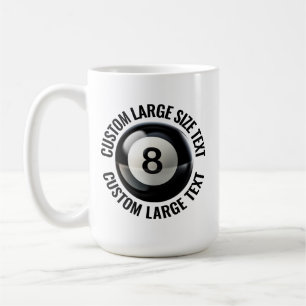 Großer personalisierter Textpool 8 Ball 15oz. Benu Kaffeetasse