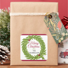 Großer personalisierter Weihnachtskranz im Quadrat