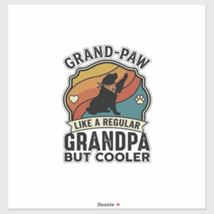Großer Pfote Opa Hund Retro Sonnenuntergang Bandan Aufkleber