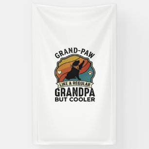 Großer Pfote Opa Hund Retro Sonnenuntergang Bandan Banner