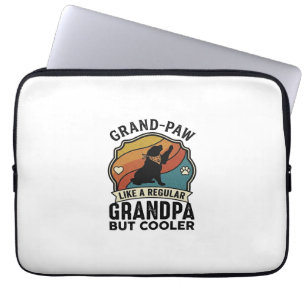 Großer Pfote Opa Hund Retro Sonnenuntergang Bandan Laptopschutzhülle