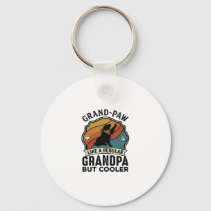 Großer Pfote Opa Hund Retro Sonnenuntergang Bandan Schlüsselanhänger