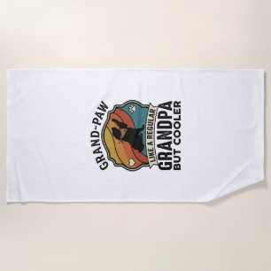 Großer Pfote Opa Hund Retro Sonnenuntergang Bandan Strandtuch