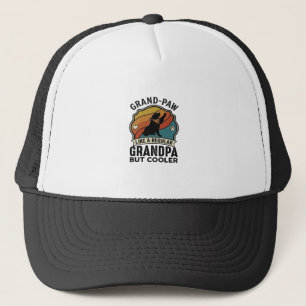 Großer Pfote Opa Hund Retro Sonnenuntergang Bandan Truckerkappe