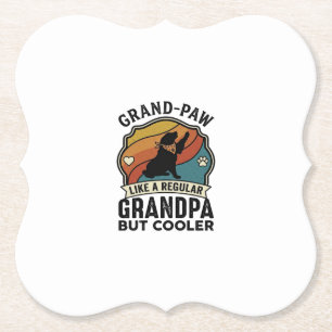 Großer Pfote Opa Hund Retro Sonnenuntergang Bandan Untersetzer