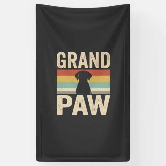 Großer Pfote Vintage Hund Retro Banner (Vertikal)