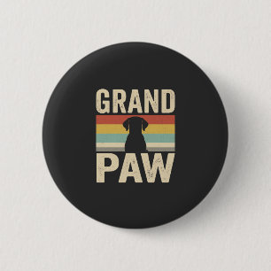 Großer Pfote Vintage Hund Retro Button