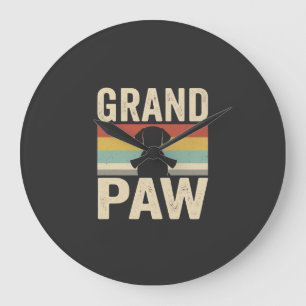 Großer Pfote Vintage Hund Retro Große Wanduhr