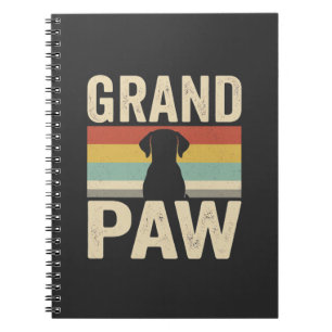 Großer Pfote Vintage Hund Retro Notizblock