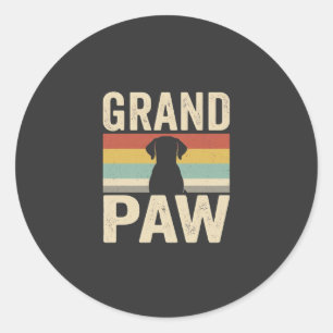 Großer Pfote Vintage Hund Retro Runder Aufkleber