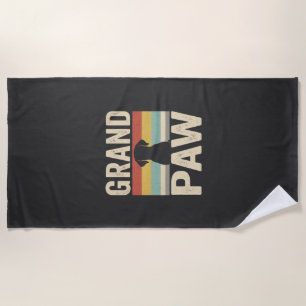 Großer Pfote Vintage Hund Retro Strandtuch