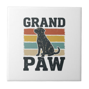 Großer Pfoten Vintage Hund Großvater Shirt Design_ Fliese