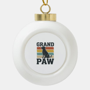 Großer Pfoten Vintage Hund Großvater Shirt Design_ Keramik Kugel-Ornament