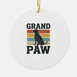 Großer Pfoten Vintage Hund Großvater Shirt Design_ Keramik Ornament