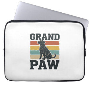 Großer Pfoten Vintage Hund Großvater Shirt Design_ Laptopschutzhülle