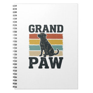 Großer Pfoten Vintage Hund Großvater Shirt Design_ Notizblock