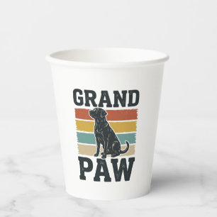 Großer Pfoten Vintage Hund Großvater Shirt Design_ Pappbecher