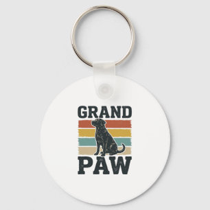 Großer Pfoten Vintage Hund Großvater Shirt Design_ Schlüsselanhänger