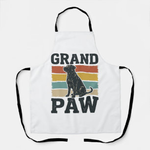 Großer Pfoten Vintage Hund Großvater Shirt Design_ Schürze