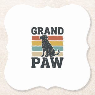 Großer Pfoten Vintage Hund Großvater Shirt Design_ Untersetzer