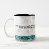 Großer Philosoph Plato mit Zitat Zweifarbige Tasse (Links)