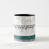 Großer Philosoph Plato mit Zitat Zweifarbige Tasse (Mittel)