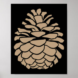 Großer Pinienkegelbaum Pinienkern Wald Camping Nat Poster