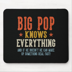 Großer Pop kennt alles Vater-Tag Retro Mousepad
