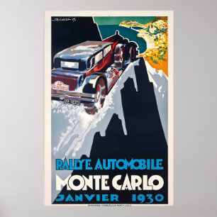 Großer Preis von Monaco 1930 Monte Carlo Motorspor Poster