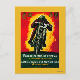 Großer Preis von Spanien Vintage Poster Europa Postkarte