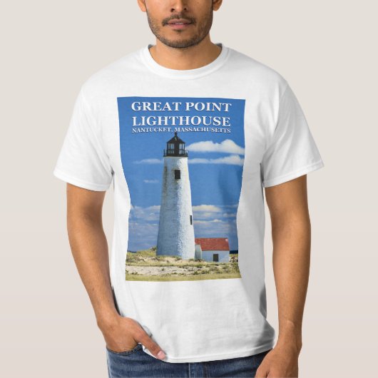 Großer Punkt-Leuchtturm, Nantucket MA T - Shirt (Vorderseite)