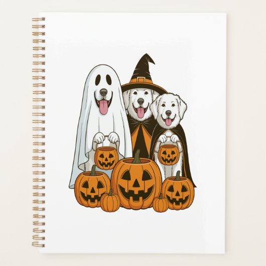 Großer Pyrenäen-Hund Geist Hexe Halloween passend  Planer (Vorderseite)
