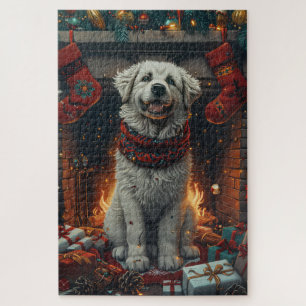 Großer Pyrenäen Hund mit Weihnachtsgeschenken Kami Puzzle