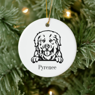 Großer Pyrenäen-Hund personalisiertes Haustier-Orn Keramik Ornament