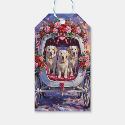 Großer Pyrenäen-Hund Valentinstag Geschenkanhänger (Vorderseite)
