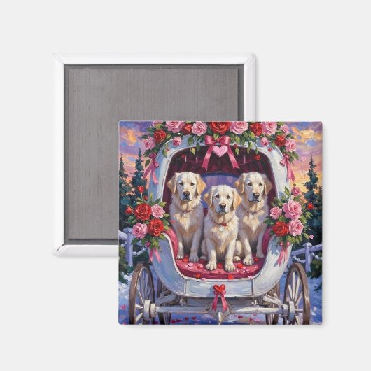 Großer Pyrenäen-Hund Valentinstag Magnet (Vorderseite/Rückseite)