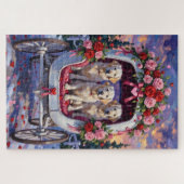 Großer Pyrenäen Hund Valentinstag Puzzle (Horizontal)