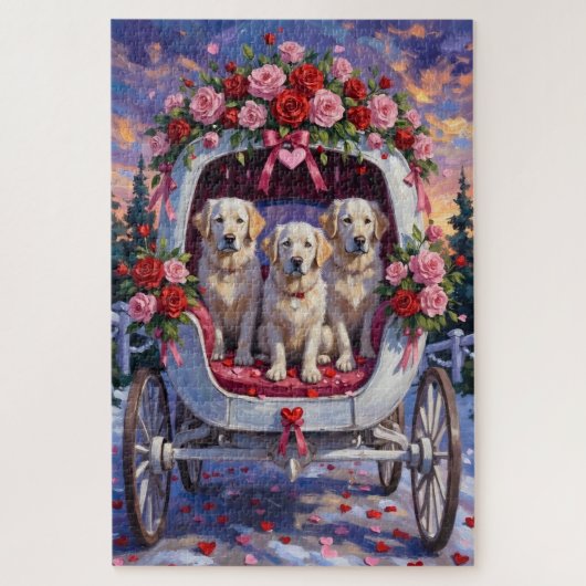 Großer Pyrenäen Hund Valentinstag Puzzle (Vertikal)