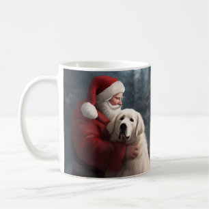 Großer Pyrenäen mit Santa Claus Festliches Weihnac Kaffeetasse