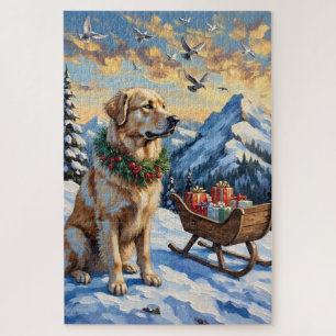 Großer Pyrenäen-Weihnachtsberg-Feiertag Puzzle