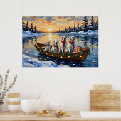Großer Pyrenäen-Weihnachtsboot-Urlaub Poster (Küche)