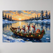 Großer Pyrenäen-Weihnachtsboot-Urlaub Poster (Vorne)
