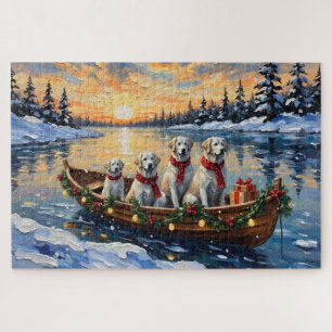 Großer Pyrenäen-Weihnachtsboot-Urlaub Puzzle