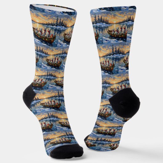 Großer Pyrenäen-Weihnachtsboot-Urlaub Socken (Gewinkelt)