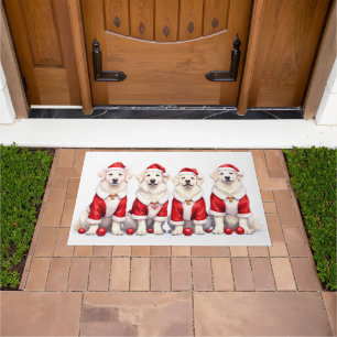 Großer Pyrenäen-Weihnachtskleid Santa-Hut Fußmatte