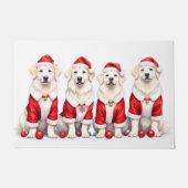 Großer Pyrenäen-Weihnachtskleid Santa-Hut Fußmatte (Vorderseite)