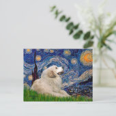 Großer Pyrenäenhund 2 - Sternennacht Postkarte (Stehend Vorderseite)