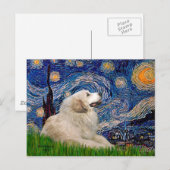 Großer Pyrenäenhund 2 - Sternennacht Postkarte (Vorne/Hinten)