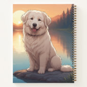 Großer Pyrenäenhund am See Notizblock (Rückseite)