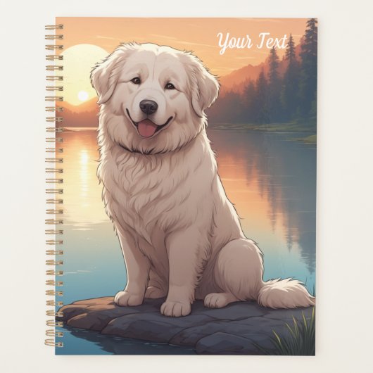 Großer Pyrenäenhund am See Planer (Vorderseite)